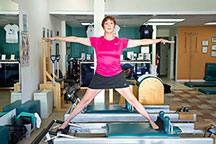 pilates austin side splits on the reformer